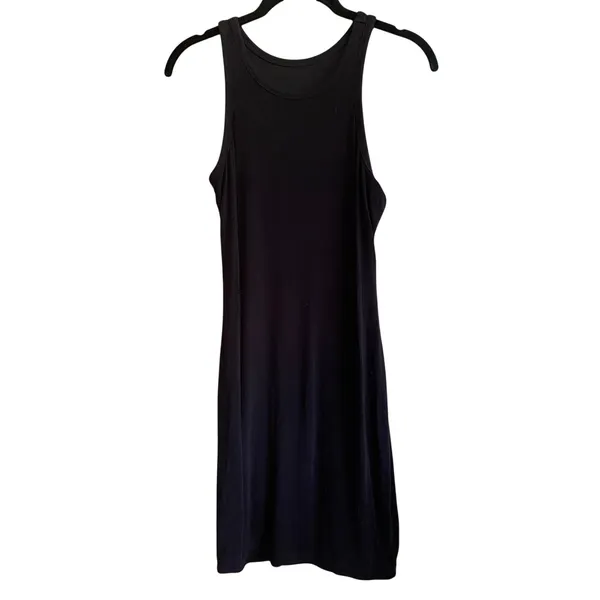Amazon Sleeveless Ribbed Black Mini Dress Size Medium - Image 2