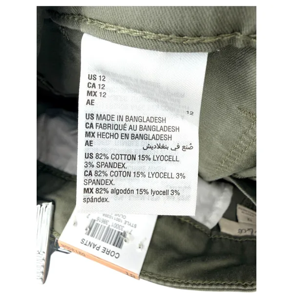 tyle & Co Womens Wide Leg Crop‎ Mid Rise Core Pants Olive Green Size 12 New - Image 5