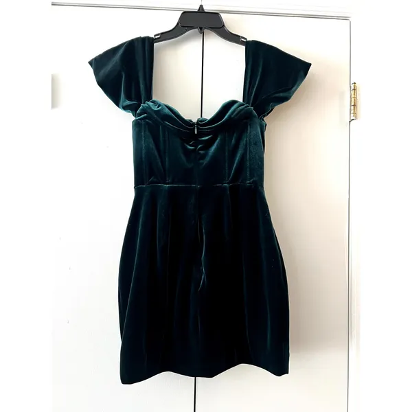 House of CB Jolanda Emerald Green Off Shoulder Mini Dress Size M - Image 7