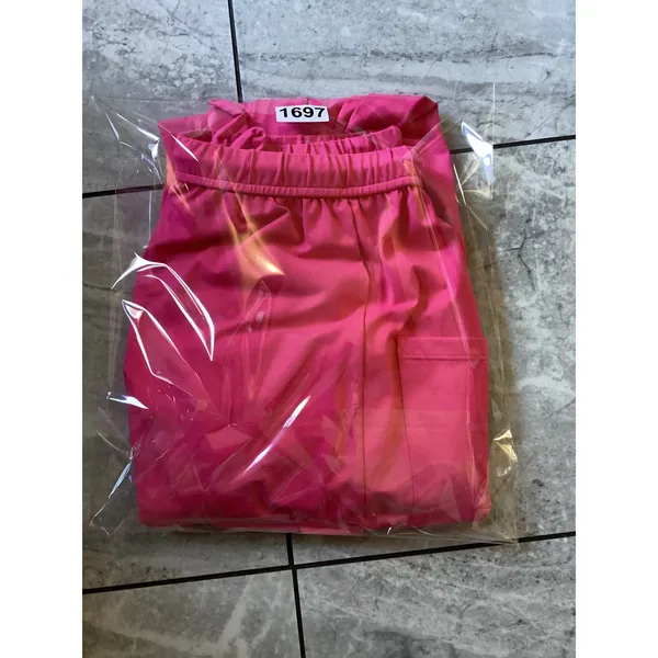 Halara Hot Pink Wide Leg Cargo Pants Drawstring Elastic Waist Womens Small - Image 7