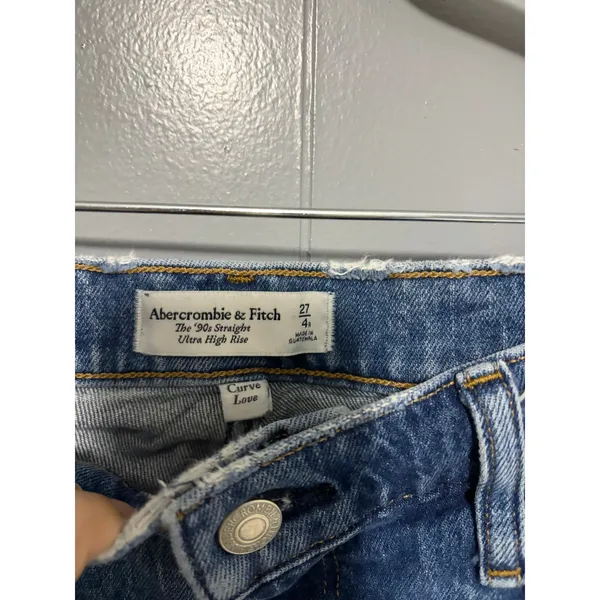 Abercrombie & Fitch Blue Curve Love The 90s Straight Ultra High Rise Jeans 27 - Image 2