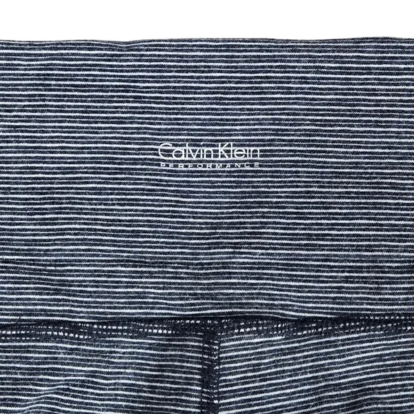 Calvin Klein Performance Athletic Fold Over Leggings Striped‎ Stretch Women's S - Image 6