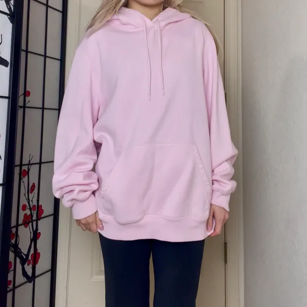 Divided - H&M | Basic Pink Drawstring Pullover Hoodie Jacket Sweatshirt - Image 2