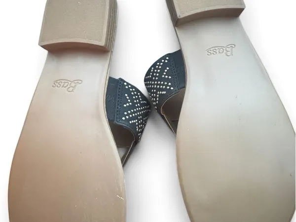Bass Tanya Black Studded Toe-Post Slide Sandals - Image 7