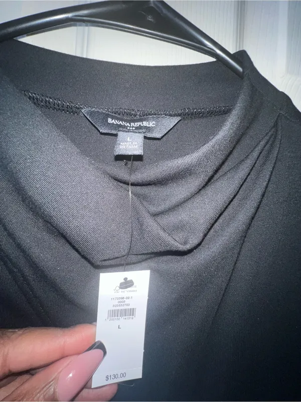 NWT Banana Republic Black Sleeveless Mock-Neck Midi Dress - Image 4