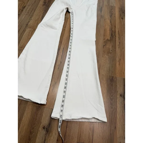 We‎ The Free White Flare Jeans High Rise Boho Stretch Size 28 - Image 10