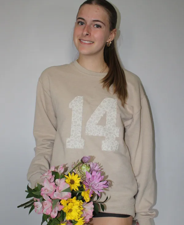 patchwork crewneck Tan - Image 2