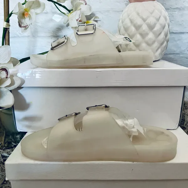 Top Moda White Jelly Slip Ons - Image 3