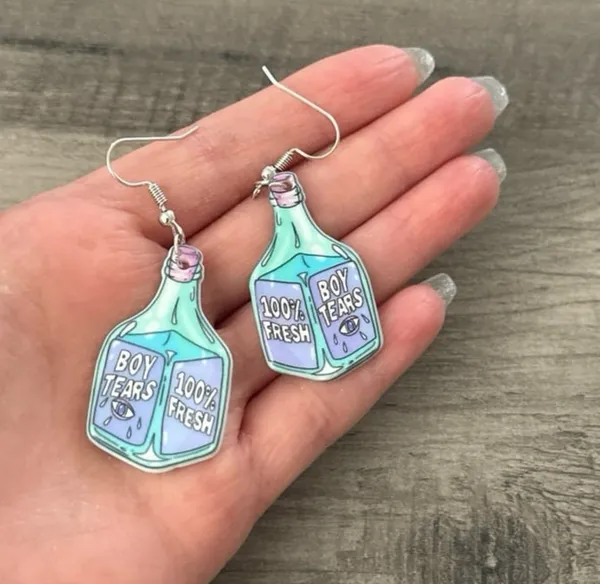 Handmade “Boy Tears” Dangle Earrings - Image 2