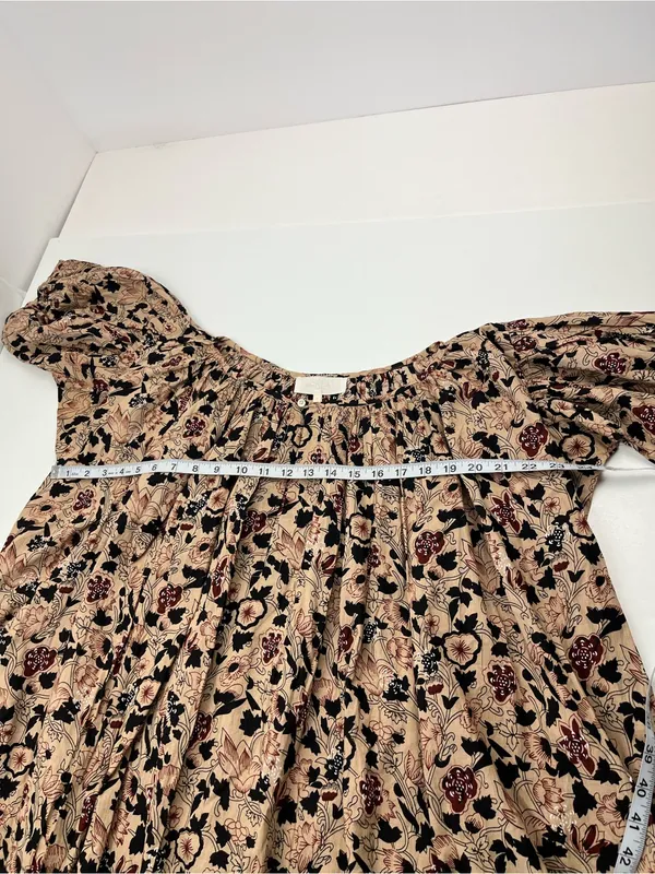 The Great. Sleep Dress 100% Cotton Size 0‎ Beige Black Timber Floral Loose - Image 5