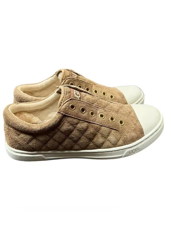 UGG Quilted Slip-On Sneakers in Tan with White Toe - Image 5