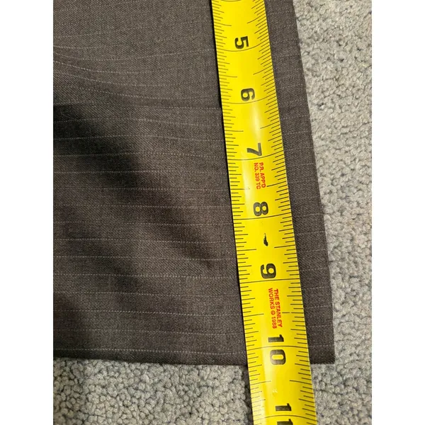 J.Crew Womens 6T City Fit Pinstripe Wool Dress Pants Charcoal Grey Wide Leg Tall - Image 7