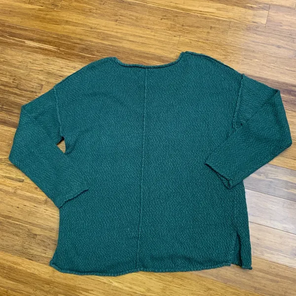 Aerie Green Textured V Neck Long Sleeve‎ Sweater Womens Size Medium Comfy Casual - Image 3