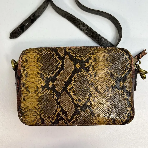 Madewell The Transport‎ Camera Bag Colorblock Snake Embossed Edition Rusted Tin - Image 5