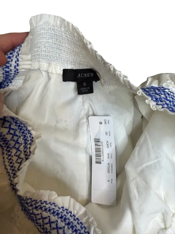 🌊 J.Crew Eyelet‎ Ruffle Midi Skirt Small NWT Boho Coastal 🌊 - Image 4