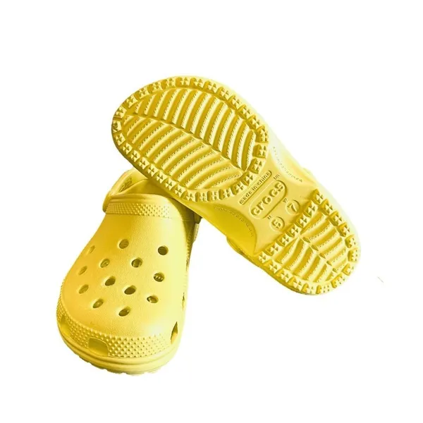 Crocs Clog Unisex Yellow Classic Jibbitz Customizable Comfortable Size‎ M5/W7 - Image 4