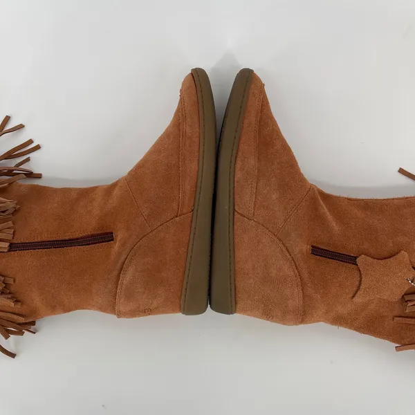 Skechers SKCH+3 Rust Suede Leather Fringe Moccasin‎ Wedge Boots Women's Size 9 - Image 5