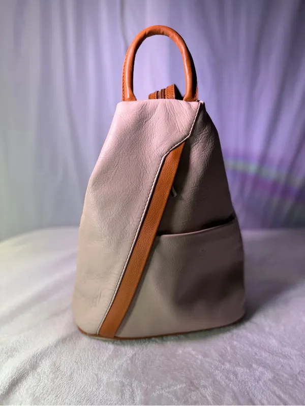 Everyday Neutral Tan Backpack Tote for Women - Casual City Bag - Image 6