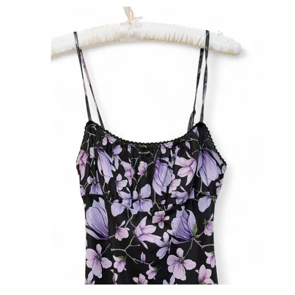 Princess Polly Women’s Black & Purple Floral Print Sleeveless Midi Dress Size 4 - Image 11