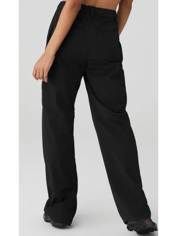 Alo All That Trousers Black High-Rise Waist Waisted Joggers Hiking Outdoor Pants - Image 3