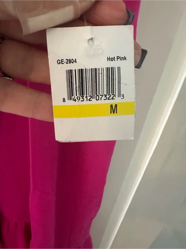 Amanda Uprichard nwt hot pink dress drop waist lined chain halter ruffle MEDIUM - Image 5