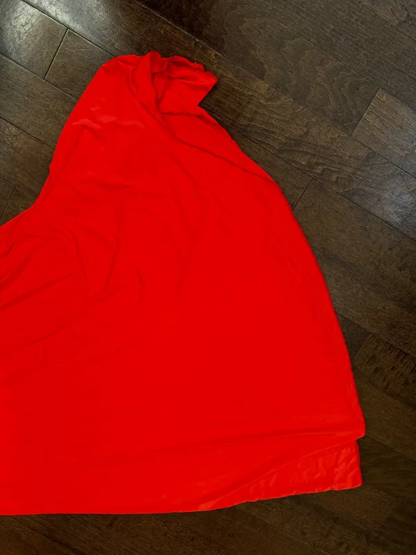 Sincerely Jules Bright Orange Halter Flowy Slinky midi dress - Image 5