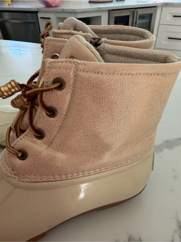 Sperry Gold Shimmer Duck Boots - Image 3