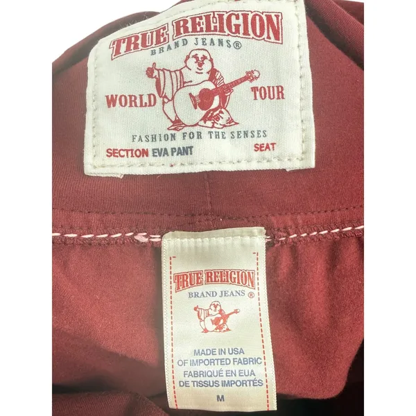 NWT True Religion Eva Pant Redwood Athletic Hook Up Flare Leggings Size Medium - Image 4