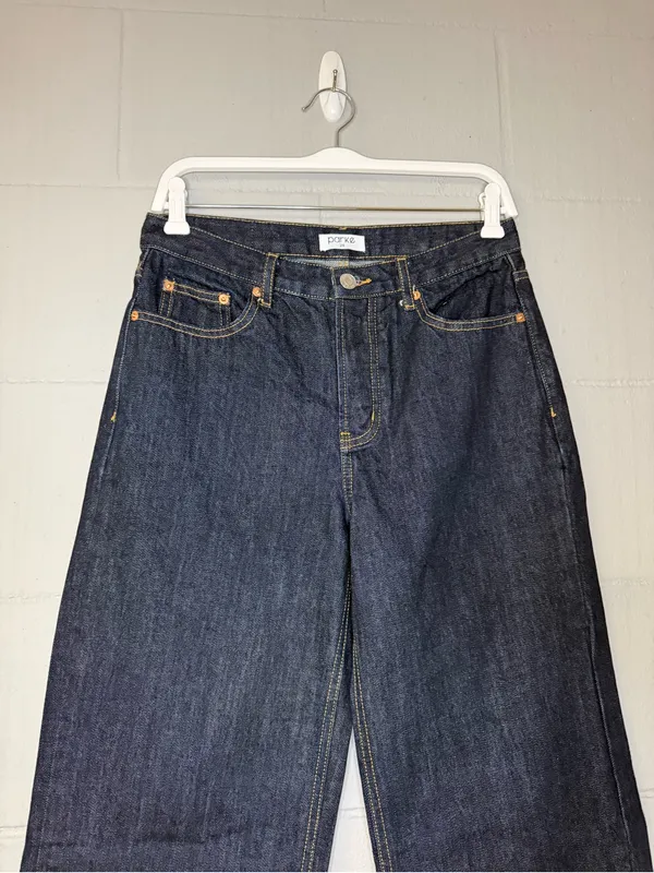 Parke 90's Straight Jeans in Dark Wash Women’s Size 28 100% Organic Cotton - Image 4