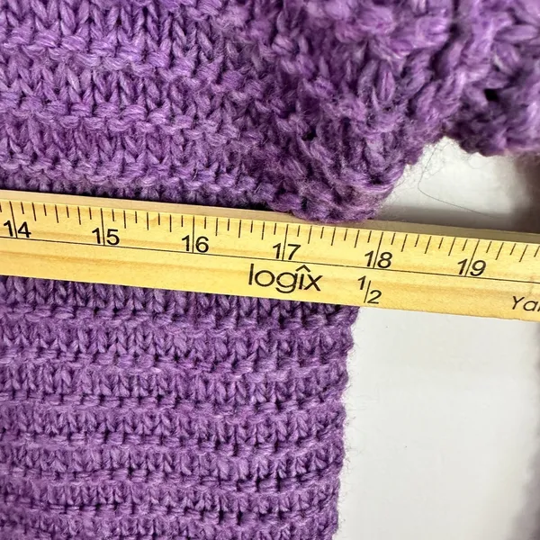 American‎ Eagle Sweater Womens M Purple Cable Knit Wool Blend Chunky Pullover - Image 5