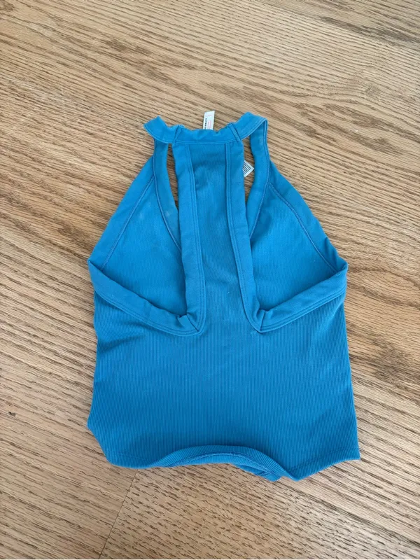 Women’s Teal V-Neck Racerback Tank Top - Image 3