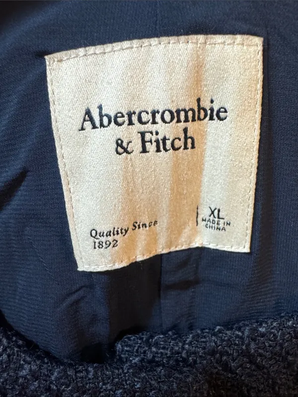 Abercrombie & Fitch Mara Tweed Vest Mini Dress Navy Gold Button XL Like New - Image 4