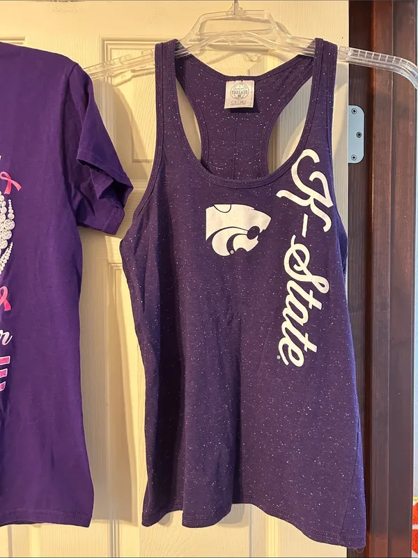 K-STATE Purple Short Sleeve Breast Cancer Awareness Tee & Tank Top Small - Image 3