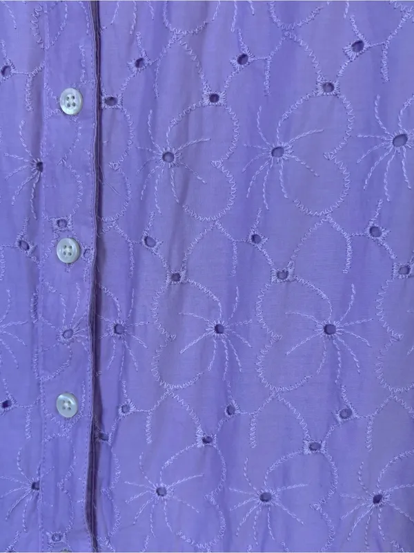 J. Crew womens eyelet long sleeve shirt dress lavender purple 00 - Image 2