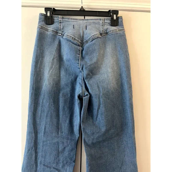 Free People We The Free Flare Wide Jeans High Rise size 26 Blue - Image 5