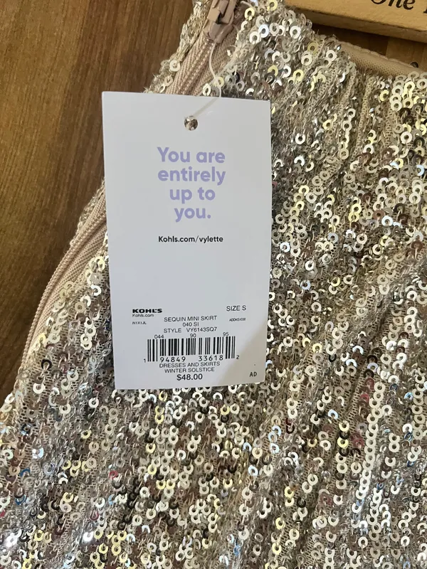 Sequin Mini Skirt Gold Size S - NWT - Image 7