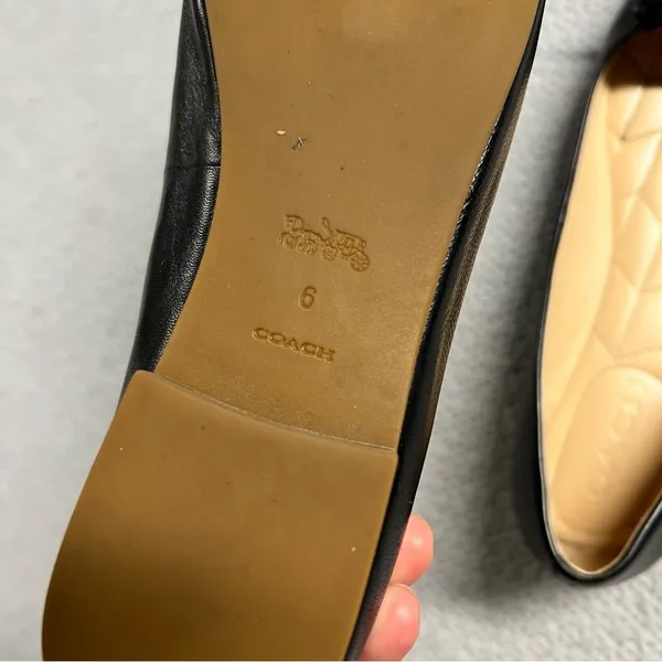 Coach Annabel Leather Ballet Flats in Black Size 6 EUC - Image 3