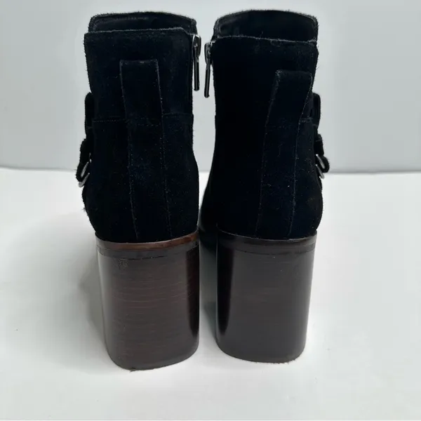 Lucky Brand Sifon Black Suede Block Heel Ankle Boot Size 8 - Image 6