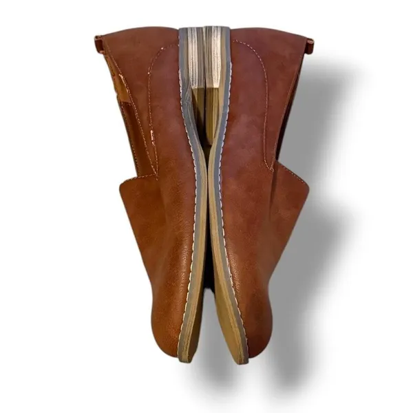 Indigo Rd Loafers Womens 7M Cognac‎ Brown Faux Leather Slip On Almond Toe Flats - Image 3