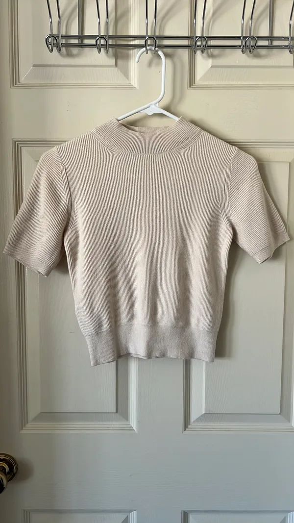 Mango mock neck short sleeve sweater - Image 3