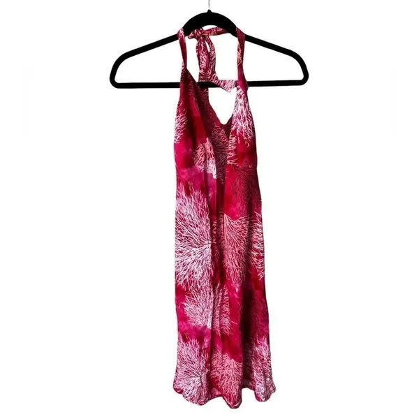 Hilo Hattie Coral Dress with Tie Back Coral Print Coral L - Image 4
