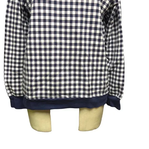 Draper James Natalie Sweatshirt in Navy Blue Gingham Size Medium‎ - Image 4