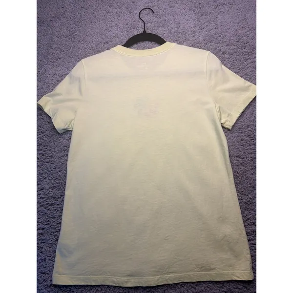 Nike Women's Embroidered Rainbow Pinwheel Logo T-Shirt Yellow Size M - Image 5