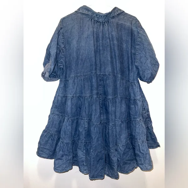 Denim Babydoll Style Mini Dress/Oversized Shirt Sz L - Image 4