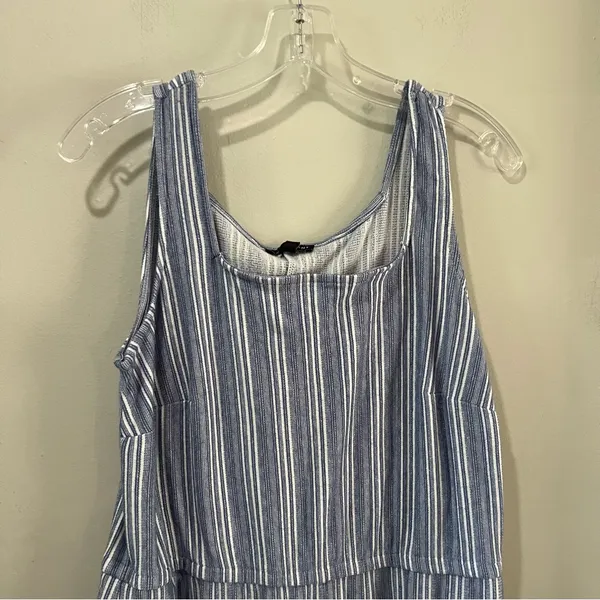 Lane Bryant womens strapless maxi dress Size 14‎ / 16 Blue White Striped Pockets - Image 4