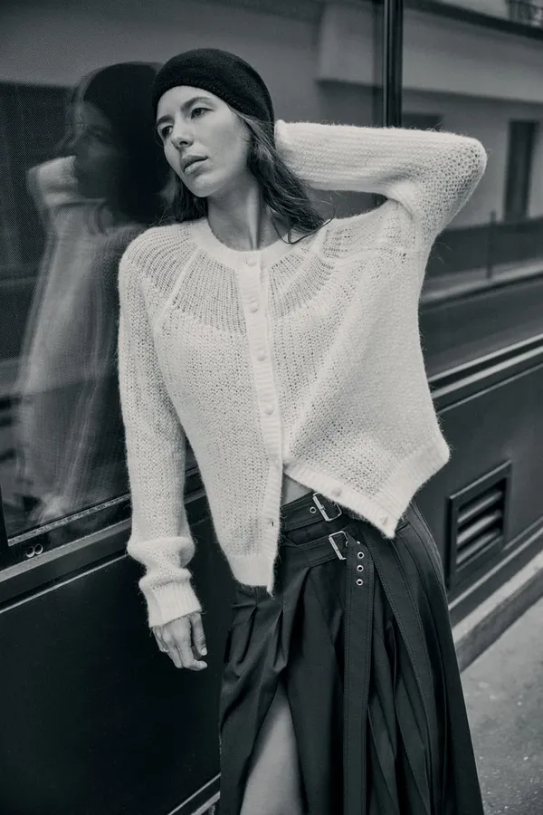 ZARA sweater cardigan jacket knitted button up boho - Image 2