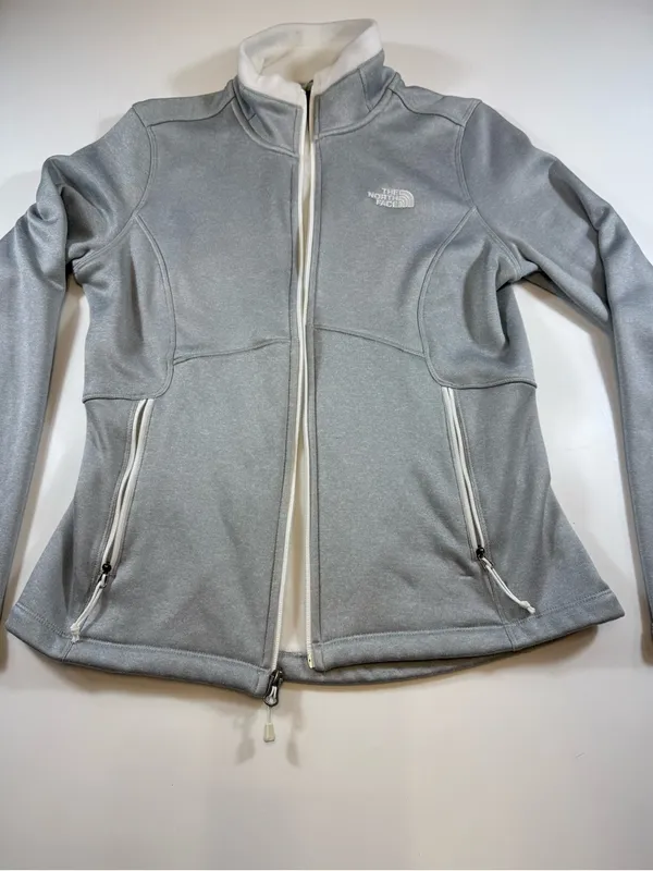 The North Face Light Gray Full-Zip Fleece Jacket - Image 5