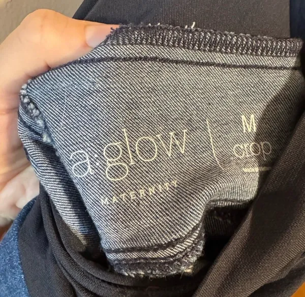 SALE! A:Glow Maternity Belly Panel Cropped Jeans Size M EUC - Image 5