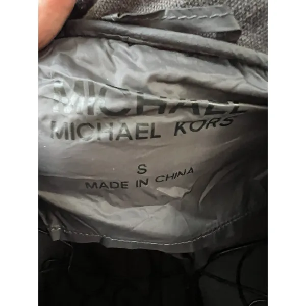 MICHAEL KORS Jacket Small Gray Voat Quilted‎ Full Zip Logo - Image 6