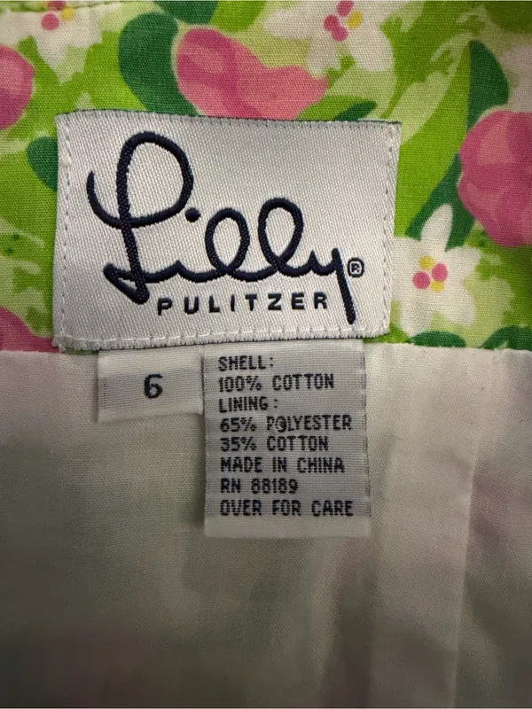 Vintage Lilly Pulitzer Cotton Floral Tie Mini Summer Dress Pink &‎ Lime Green - Image 4